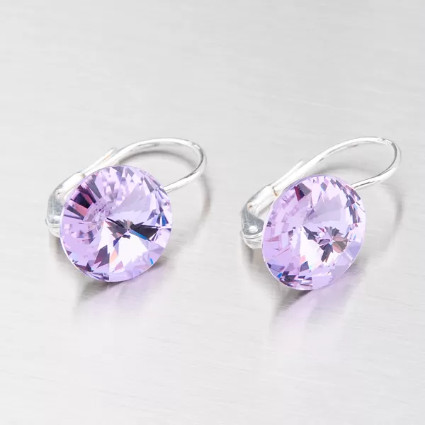 Strieborný prívesok s fialovým kryštálom 10 mm D119F-JK