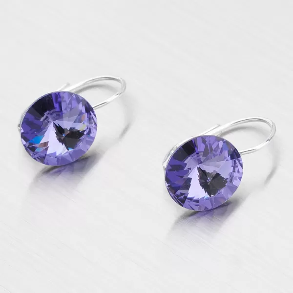 Prívesok strieborný s fialovým kryštálom 12 mm D113TF-JK