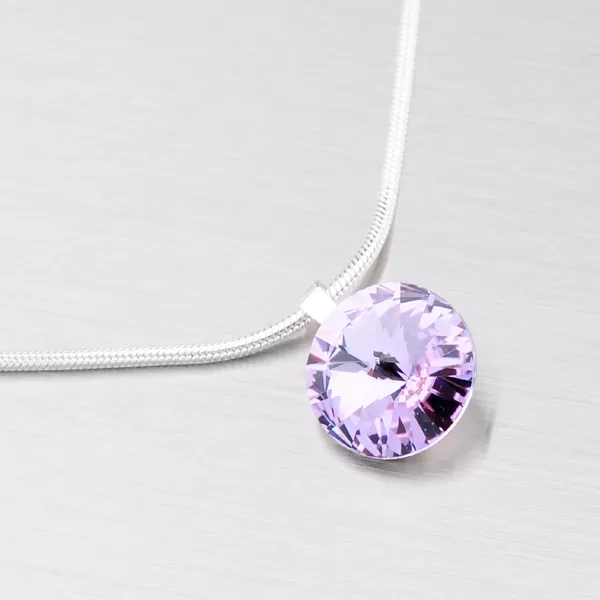 Strieborný prívesok s fialovým kryštálom 10 mm D119F-JK