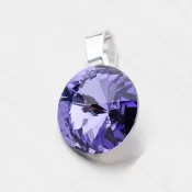 Prívesok strieborný s fialovým kryštálom 12 mm D113TF-JK