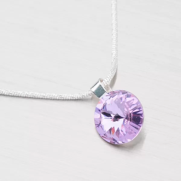 Prívesok strieborný s kryštálom 12 mm D113F-JK