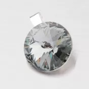 Strieborný prívesok s kryštálom 14 mm D132ČN-JK