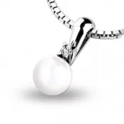 Zlatý perlový prívesok so zirkónom 10891-B-ZIR