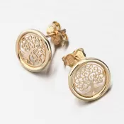 Dámske náušnice žlté zlato 585 strom života 143P-121815