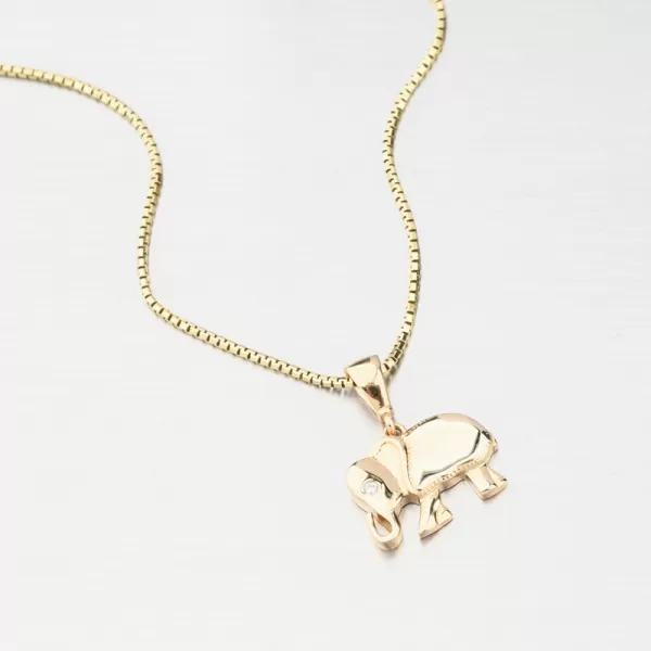 Zlatý prívesok slon so zirkónom GCA13-010