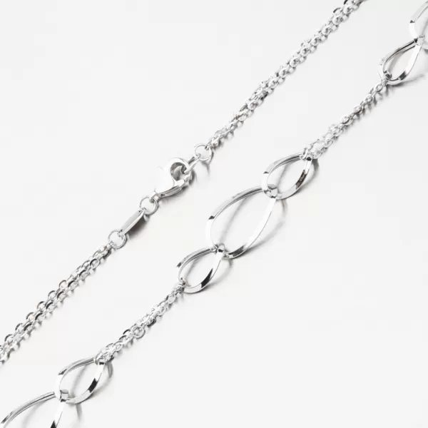 Náhrdelník z bieleho zlata s krúžkami 15R-037