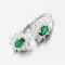 Strieborné náušnice so smaragdom a so zirkónmi PKL-2175