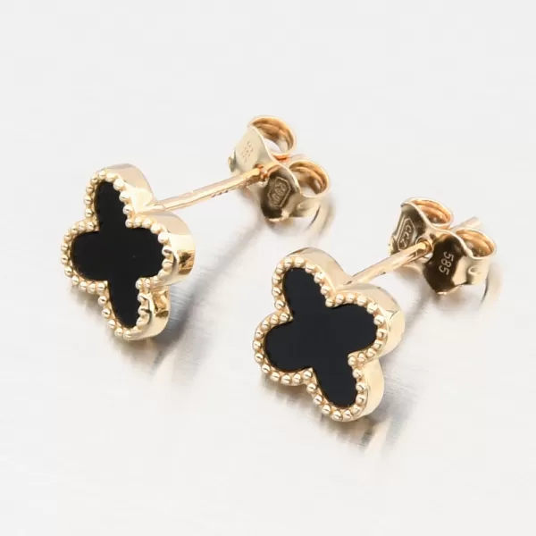 Zlaté náušnice Štyri listové ďateliny 12R-747
