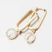 Zlaté visiace náušnice so zirkónmi 12R-714