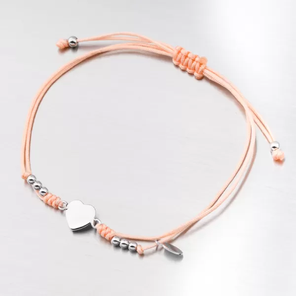 Strieborný náramok so srdiečkami BST-14382