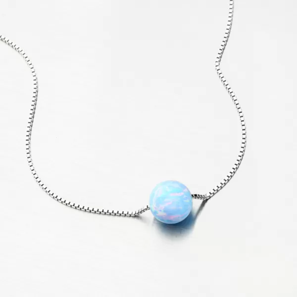 Strieborný náhrdelník s modrým opálom PKL-5014