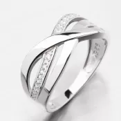 Strieborný prsteň so zirkónmi PKL-1066