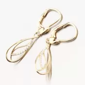 Zlaté visiace náušnice so zirkónmi 663P-120405