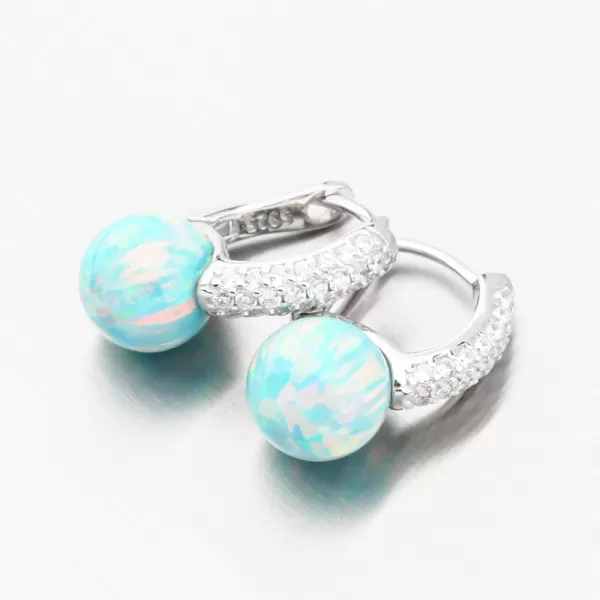 Strieborné náušnice so zeleným opálom a so zirkónmi PKL-2168