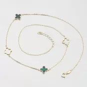 Dámsky náhrdelník žlté zlato 585 štvorlístok 15R-055