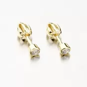 Dámske náušnice žlté zlato 585 so zirkónom 52GZ-3033Z-SR