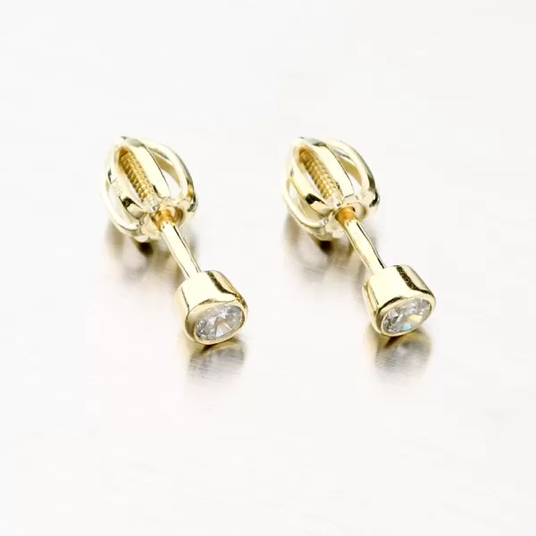 Dámske náušnice žlté zlato 585 so zirkónom 52GZ-3033Z-SR