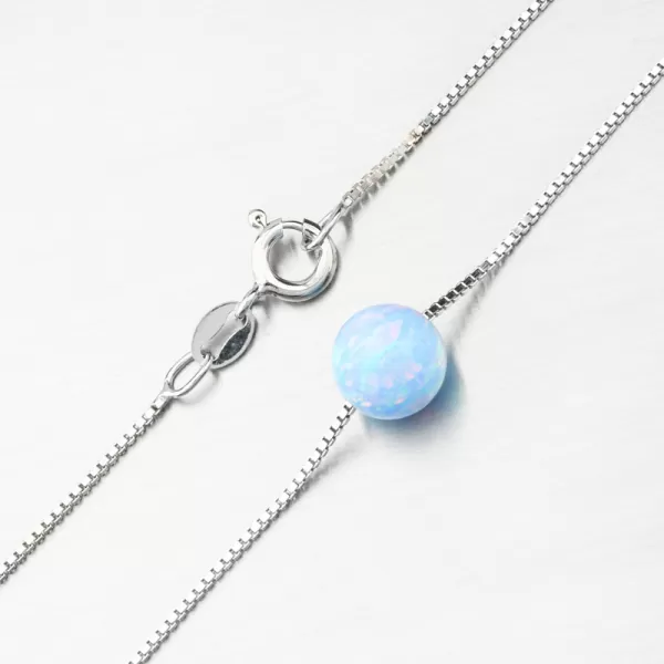 Strieborný náhrdelník s modrým opálom PKL-5014