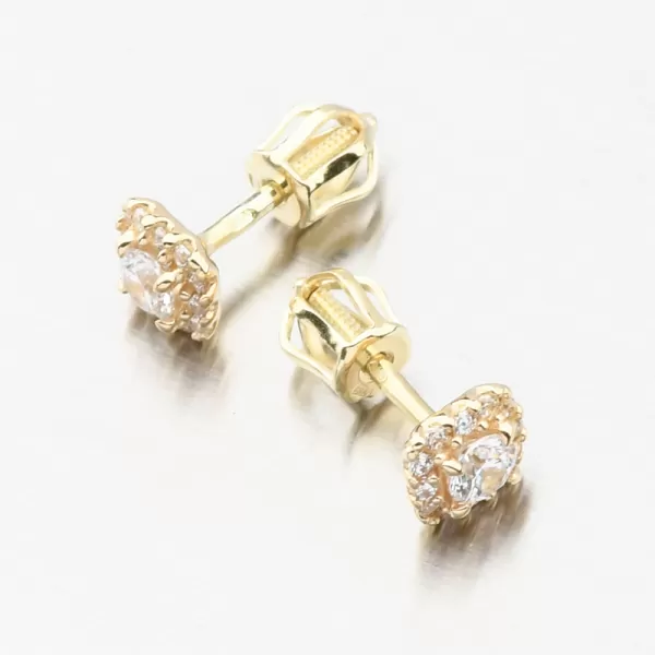 Zlaté náušnice kôstky so zirkónmi DZF5541-ZL-ZIR