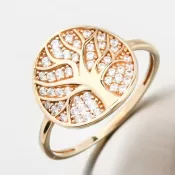 Zlatý prsteň so stromom života a zirkónmi 11R-371