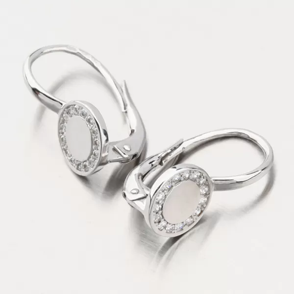 Náušnice z bieleho zlata so zirkónmi 668P-120418
