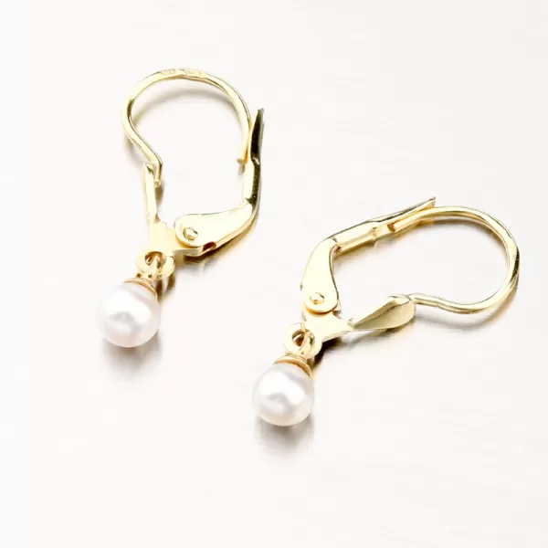 Dámske náušnice žlté zlato 585 perál 52GZ-3014Z-KL