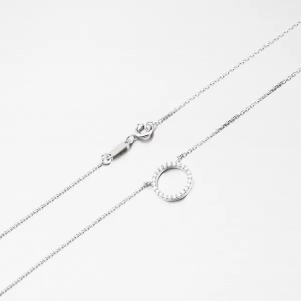 Dámsky náhrdelník biele zlato 585 zirkón DZF4369-B-ZIR