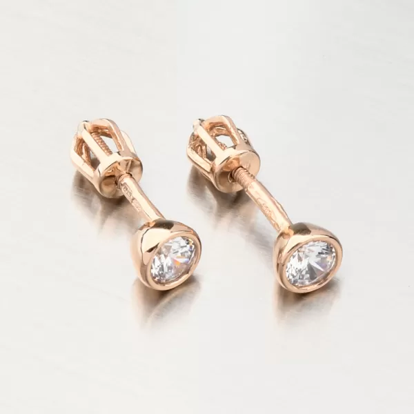 Dámske náušnice ružové zlato 585 zirkón 52GZ-8053-CV