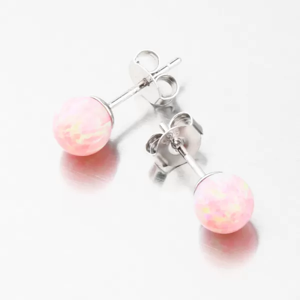 Strieborné náušnice kôstky s ružovým opálom UPST-121737-6