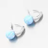 Strieborné náušnice so svetlo modrým opálom a so zirkónmi PKL-2167