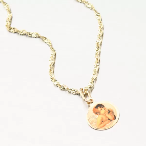 Zlatý prívesok s anjelikom 13-105A