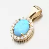 Zlatý prívesok s modrým opálom 162P-132420-BL