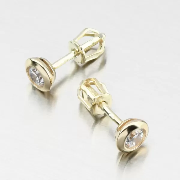 Zlaté napichovacie náušnice so zirkónom DZF3673-ZL-ZIR