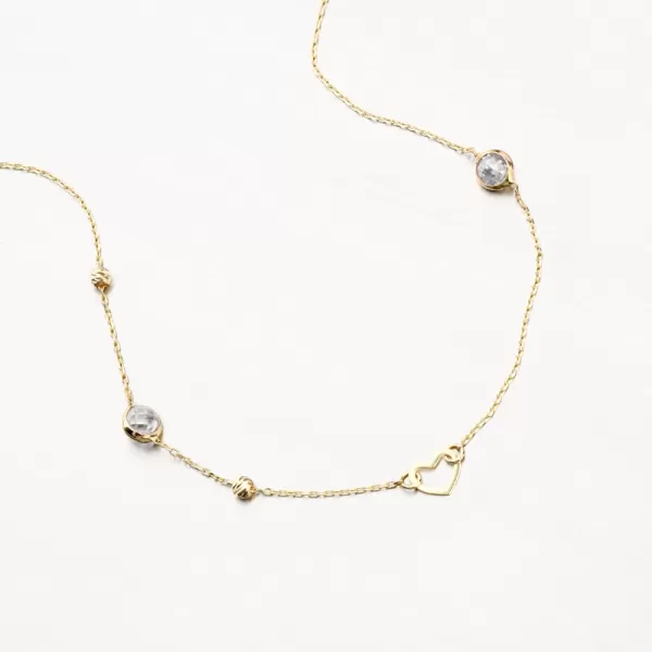 Zlatý náhrdelník so zirkónmi PKL25-004