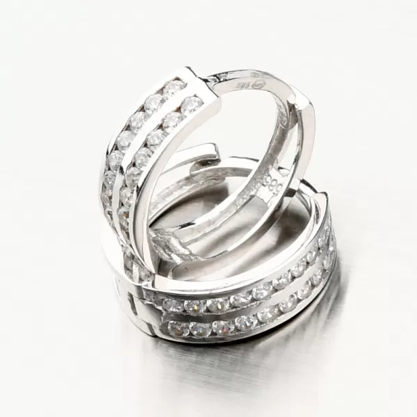 Krúžky z bieleho zlata so zirkónmi PKL22-037