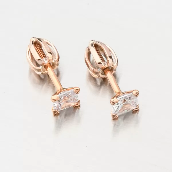 Dámske náušnice ružové zlato 585 zirkón 52GZ-5022-CV
