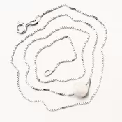 Strieborný náhrdelník s bielym opálom PKL-5012