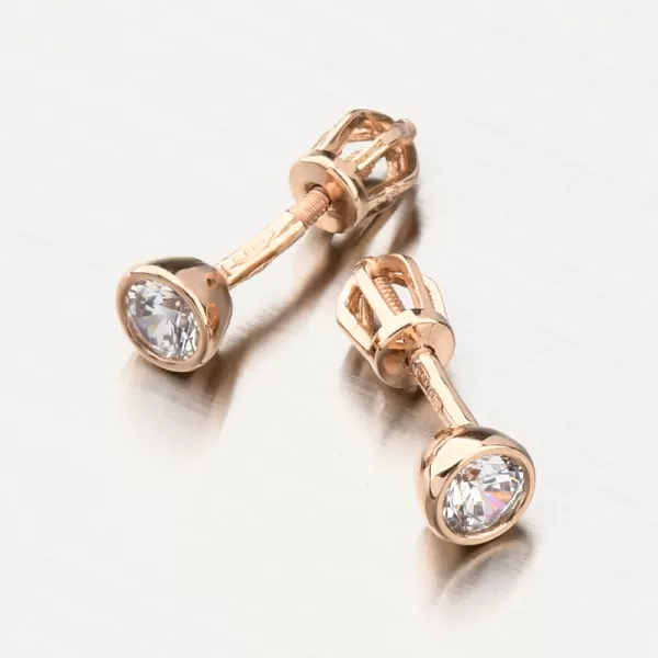 Dámske náušnice ružové zlato 585 zirkón 52GZ-8053-CV