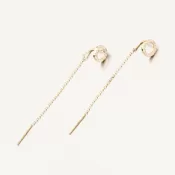 Dámske náušnice retiazka zo žltého zlata 585 so zirkónmi 163P-122579