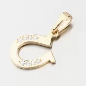 Zlatý prívesok podkova so zirkónmi GCA13-008