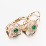 Zlaté náušnice s Emerald 143p-122188