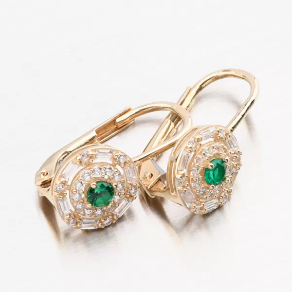 Zlaté náušnice s Emerald 143p-122188
