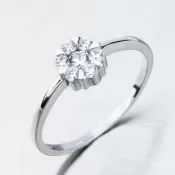 Dámsky prsteň z bieleho zlata 585 zirkónový kvet 51GZ-8050-B-ZIR