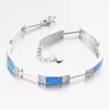 Strieborný náramok s modrými opálmi a zirkónmi PKL-4041