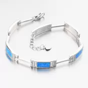 Strieborný náramok s modrými opálmi a zirkónmi PKL-4041
