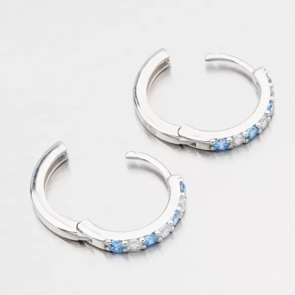 Strieborné kruhy s modrými zirkónmi PKL-2268