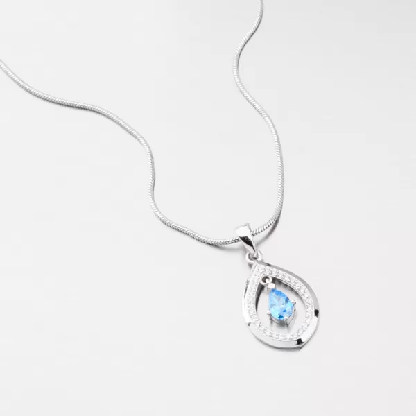 Prívesok so syntetickým aquamarínom PKL-3146