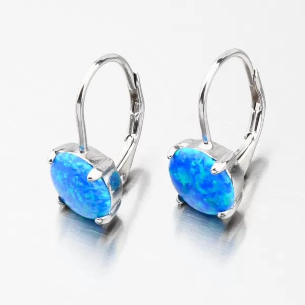 Strieborné náušnice s modrým opálom