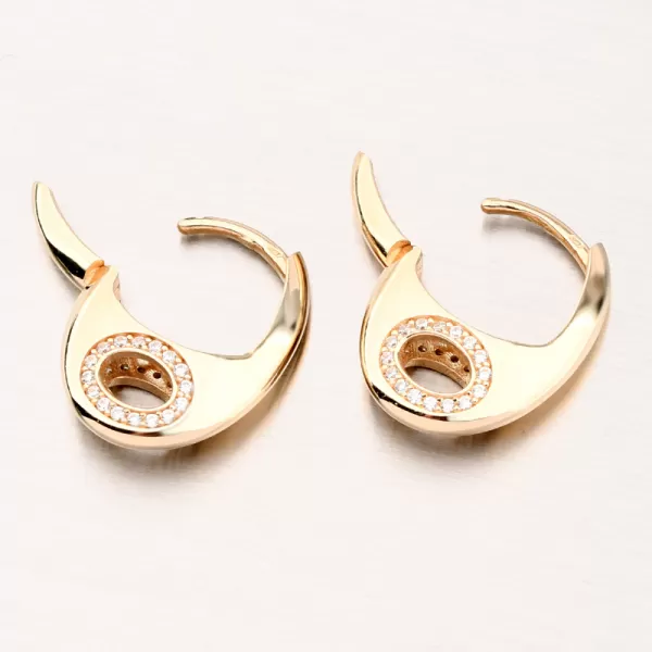 Dámske náušnice žlté zlato 585 so zirkónmi 12R-754