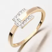 Zlatý prsteň so zirkónmi 41-nr115